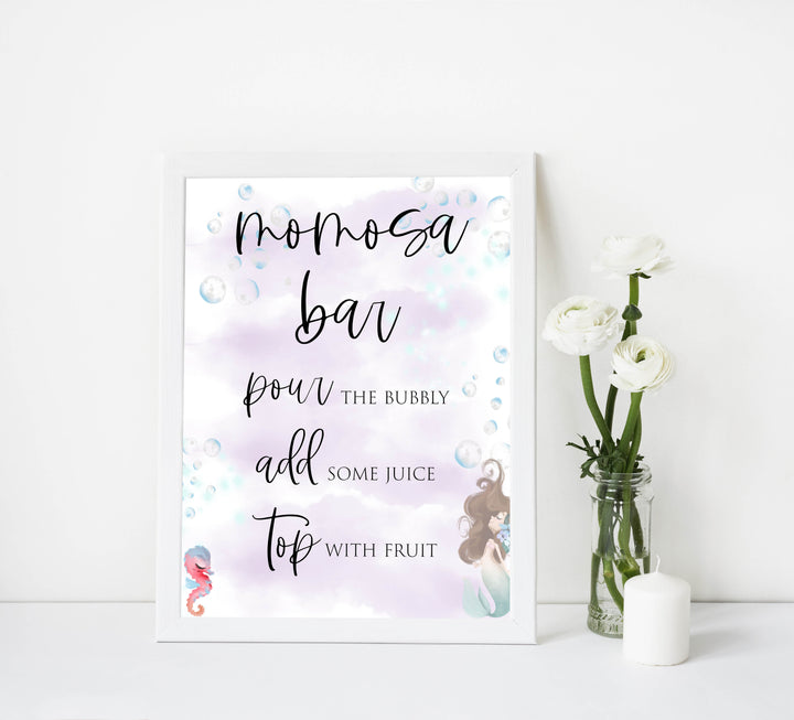 momosa baby shower signs, Little mermaid baby decor, printable baby table signs, printable baby decor, baby little mermaid table signs, fun baby signs, baby little mermaid fun baby table signs