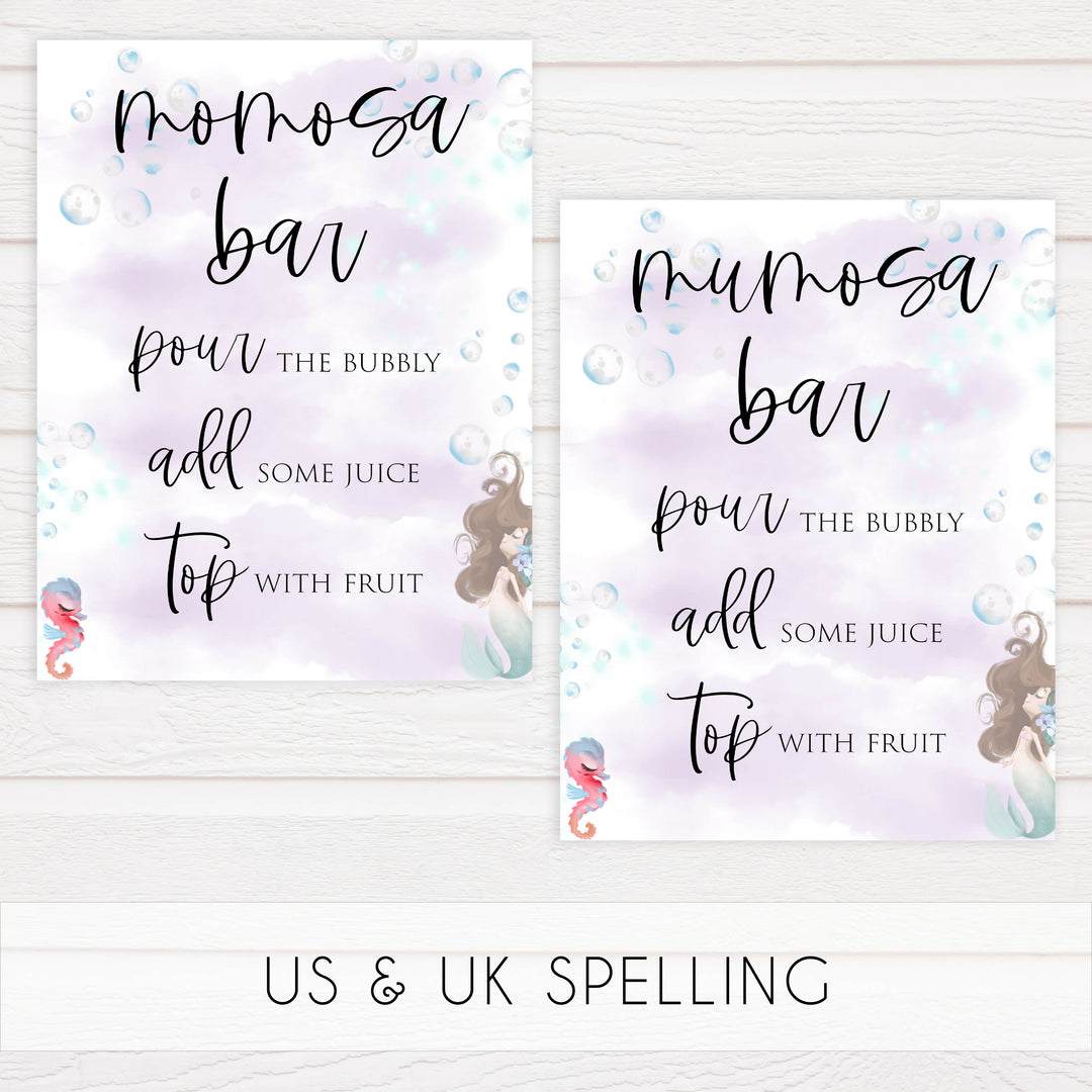 momosa baby shower signs, Little mermaid baby decor, printable baby table signs, printable baby decor, baby little mermaid table signs, fun baby signs, baby little mermaid fun baby table signs