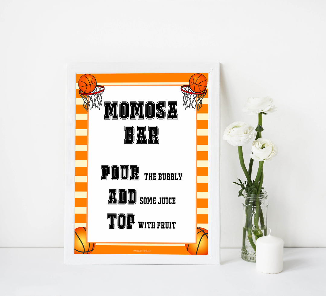 momosa baby table sign, momosa baby sign, Basketball baby decor, printable baby table signs, printable baby decor, Basketball table signs, fun baby signs, Basketball fun baby table signs