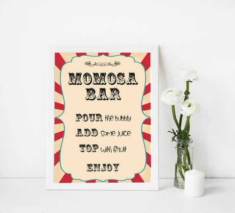 momsoa baby table sign, momosa baby decor sign,  Circus baby decor, printable baby table signs, printable baby decor, carnival table signs, fun baby signs, circus fun baby table signs