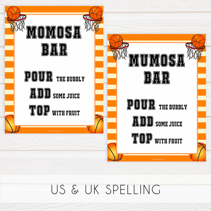 momosa baby table sign, momosa baby sign, Basketball baby decor, printable baby table signs, printable baby decor, Basketball table signs, fun baby signs, Basketball fun baby table signs