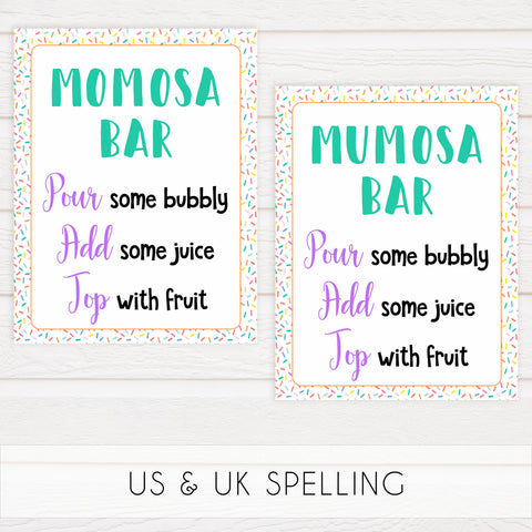 momosa baby table sign, Baby sprinkle baby decor, printable baby table signs, printable baby decor, baby sprinkle table signs, fun baby signs, baby sprinkle fun baby table signs