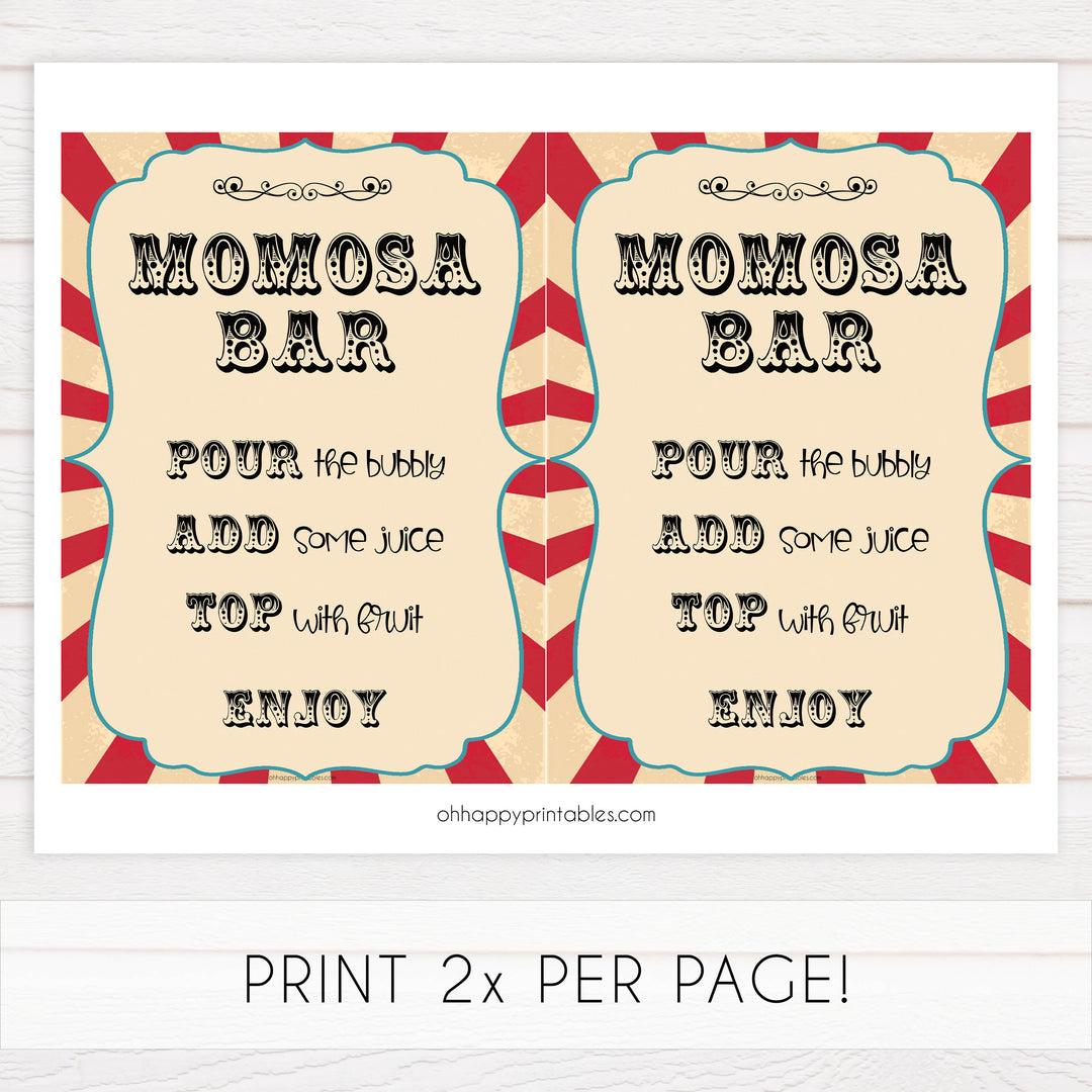momsoa baby table sign, momosa baby decor sign,  Circus baby decor, printable baby table signs, printable baby decor, carnival table signs, fun baby signs, circus fun baby table signs