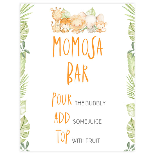 momosa baby shower table sign, Safari animals baby decor, printable baby table signs, printable baby decor, baby safari animals table signs, fun baby signs, baby safari animals fun baby table signs