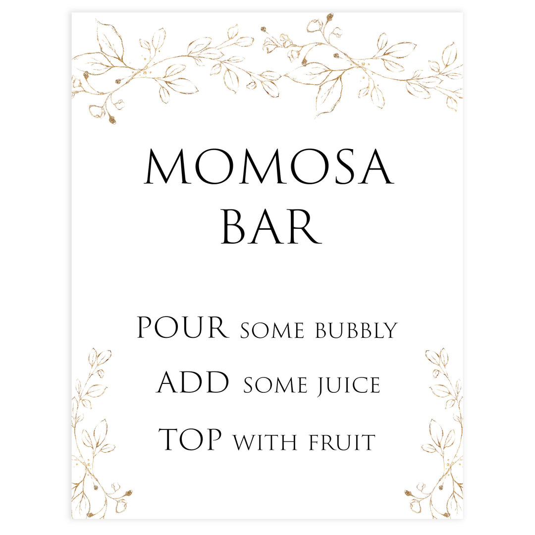 momosa baby table sign, Printable baby shower games, gold leaf baby games, baby shower games, fun baby shower ideas, top baby shower ideas, gold leaf baby shower, baby shower games, fun gold leaf baby shower ideas