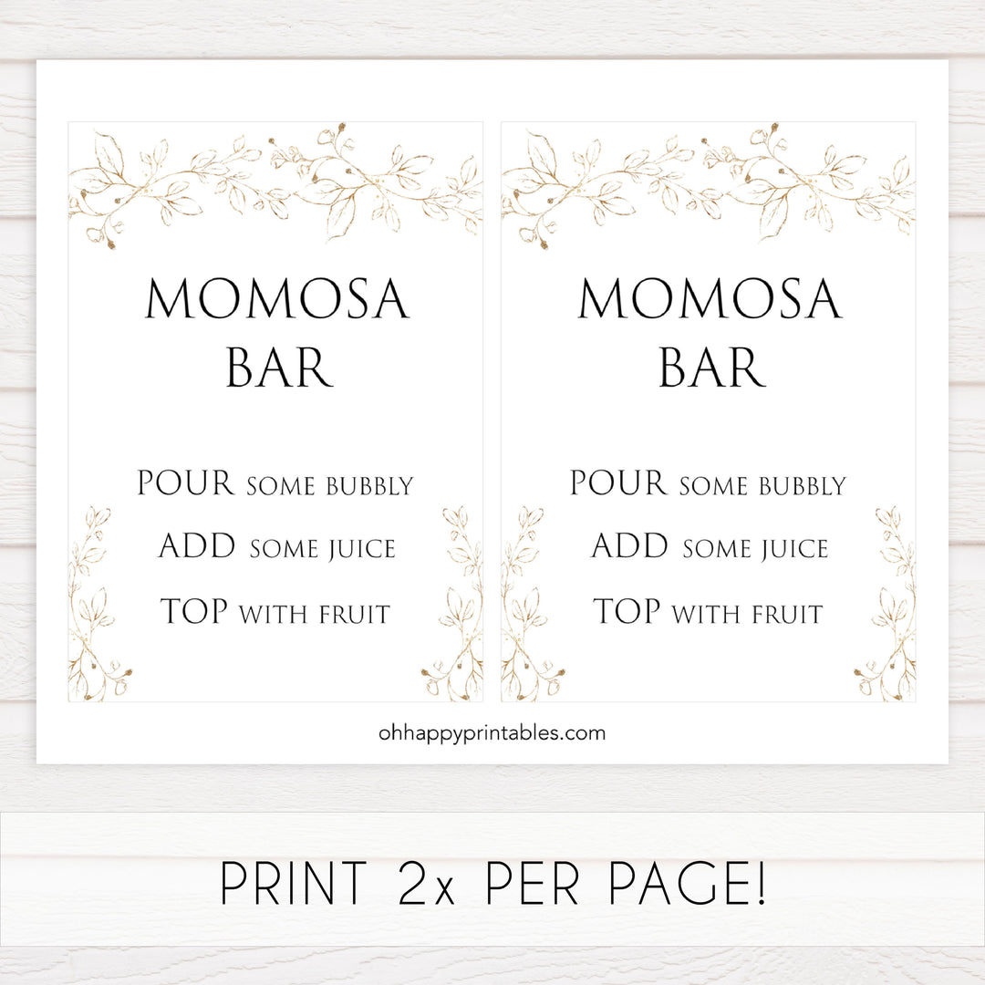 momosa baby table sign, Printable baby shower games, gold leaf baby games, baby shower games, fun baby shower ideas, top baby shower ideas, gold leaf baby shower, baby shower games, fun gold leaf baby shower ideas