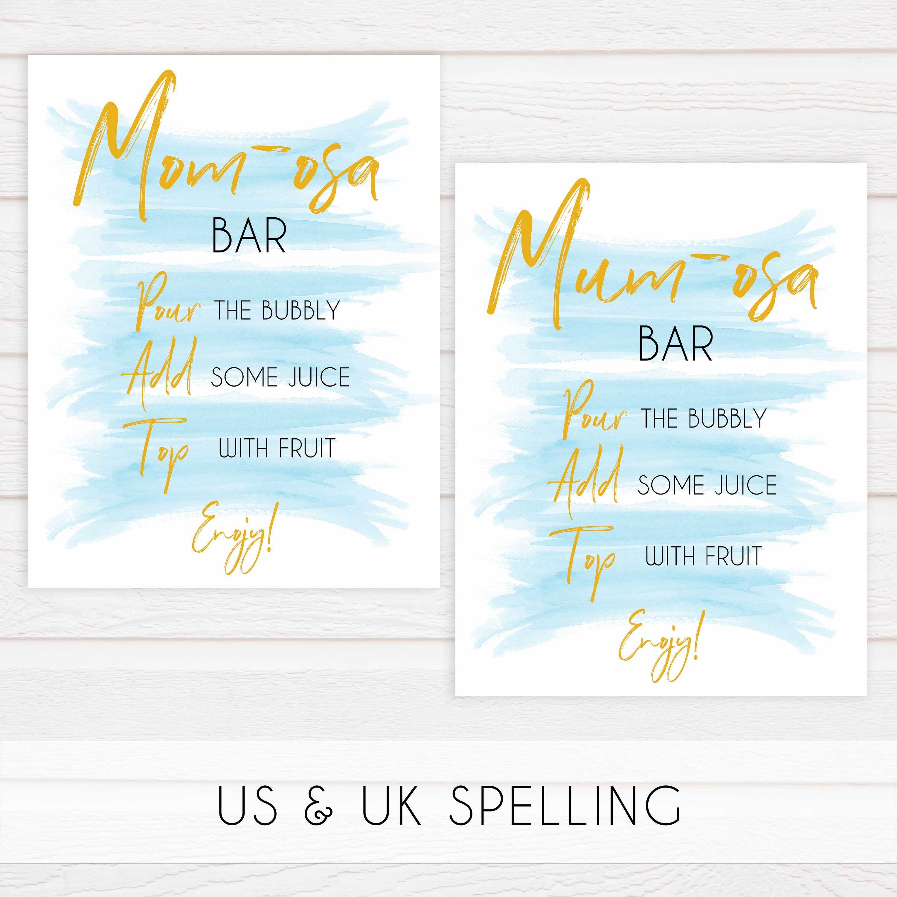 blue baby shower signs, printable baby shower signs, baby signs pack, fun baby games ideas