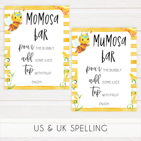 momosa baby table signs, Mommy to bee baby decor, printable baby table signs, printable baby decor, mommy bee table signs, fun baby signs, mummy bee fun baby table signs