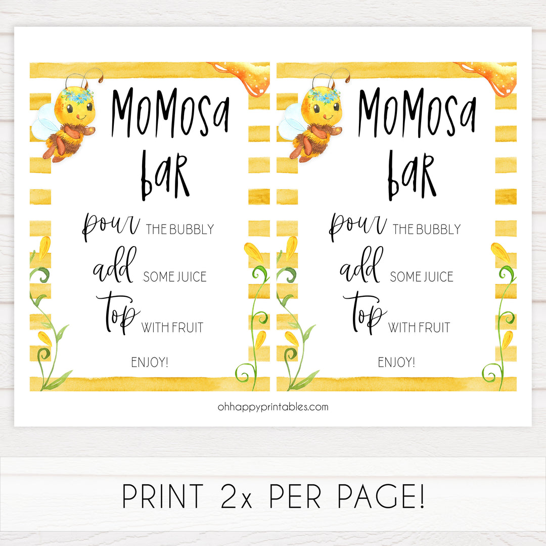 momosa baby table signs, Mommy to bee baby decor, printable baby table signs, printable baby decor, mommy bee table signs, fun baby signs, mummy bee fun baby table signs