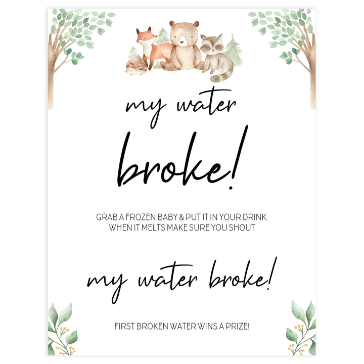 my water broke baby game, Printable baby shower games, woodland animals baby games, baby shower games, fun baby shower ideas, top baby shower ideas, woodland baby shower, baby shower games, fun woodland animals baby shower ideas