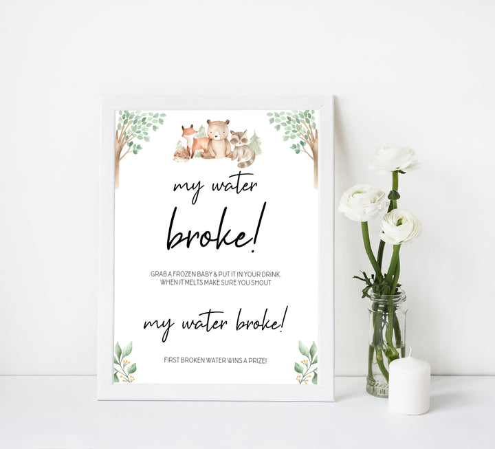 my water broke baby game, Printable baby shower games, woodland animals baby games, baby shower games, fun baby shower ideas, top baby shower ideas, woodland baby shower, baby shower games, fun woodland animals baby shower ideas