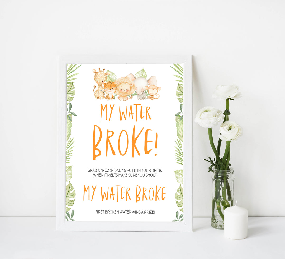 my water broke game, Printable baby shower games, safari animals baby games, baby shower games, fun baby shower ideas, top baby shower ideas, safari animals baby shower, baby shower games, fun baby shower ideas