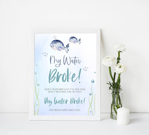 my waters broke game,  Printable baby shower games, whale baby games, baby shower games, fun baby shower ideas, top baby shower ideas, whale baby shower, baby shower games, fun whale baby shower ideas