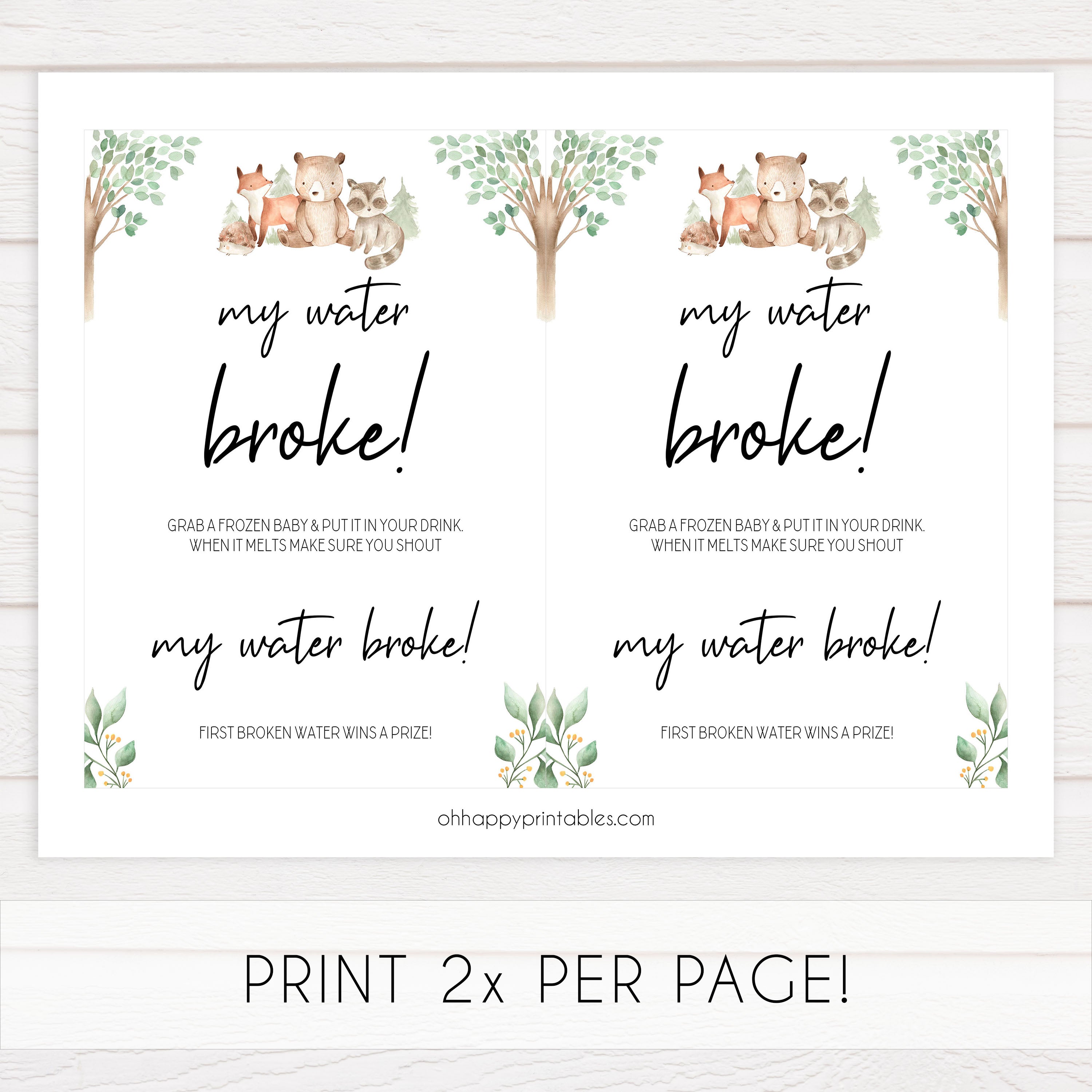 my water broke baby game, Printable baby shower games, woodland animals baby games, baby shower games, fun baby shower ideas, top baby shower ideas, woodland baby shower, baby shower games, fun woodland animals baby shower ideas