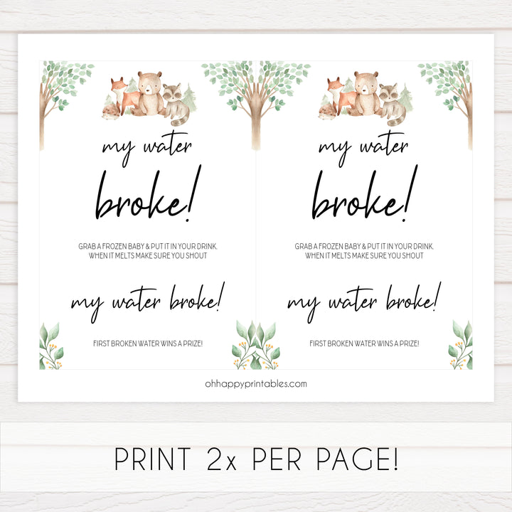 my water broke baby game, Printable baby shower games, woodland animals baby games, baby shower games, fun baby shower ideas, top baby shower ideas, woodland baby shower, baby shower games, fun woodland animals baby shower ideas