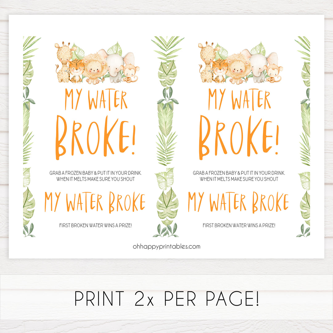 my water broke game, Printable baby shower games, safari animals baby games, baby shower games, fun baby shower ideas, top baby shower ideas, safari animals baby shower, baby shower games, fun baby shower ideas