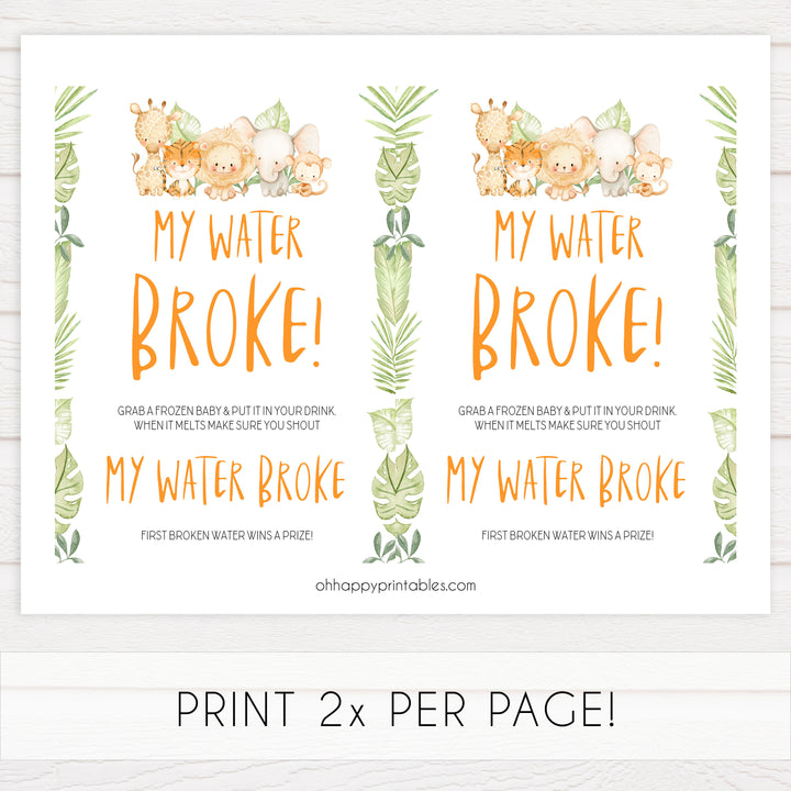 my water broke game, Printable baby shower games, safari animals baby games, baby shower games, fun baby shower ideas, top baby shower ideas, safari animals baby shower, baby shower games, fun baby shower ideas