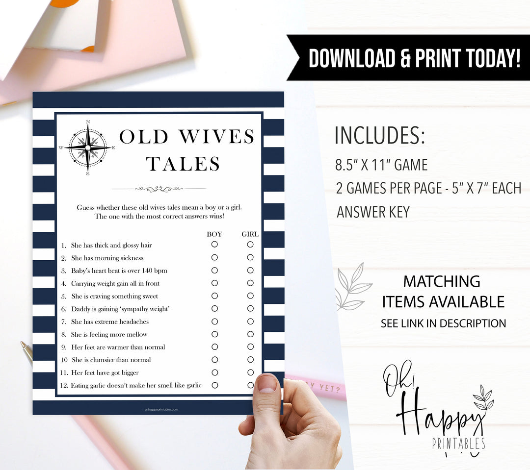 old wives tales game, old wives tales baby, Printable baby shower games, nautical baby shower games, nautical baby games, fun baby shower games, top baby shower ideas