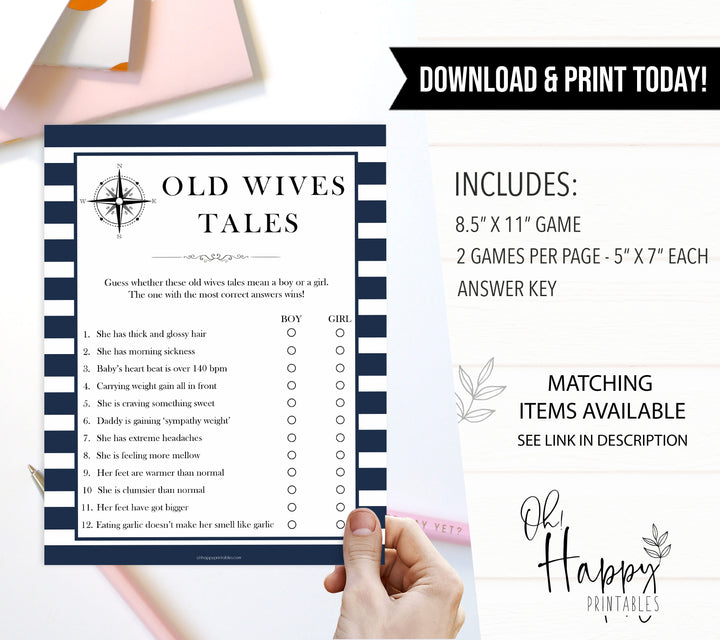 old wives tales game, old wives tales baby, Printable baby shower games, nautical baby shower games, nautical baby games, fun baby shower games, top baby shower ideas