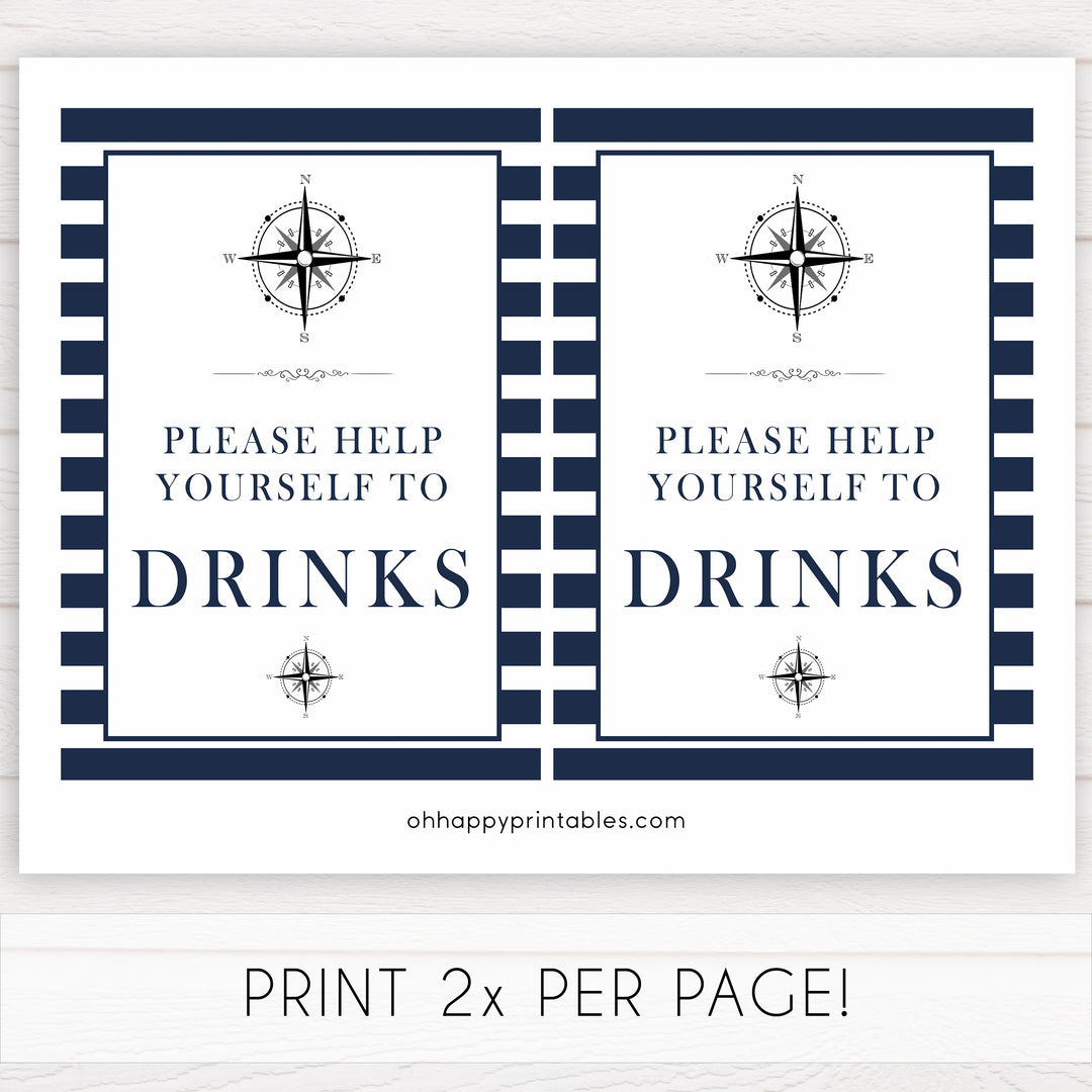 Drinks Sign - Nautical
