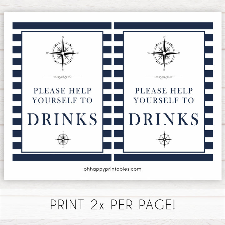 Drinks Sign - Nautical