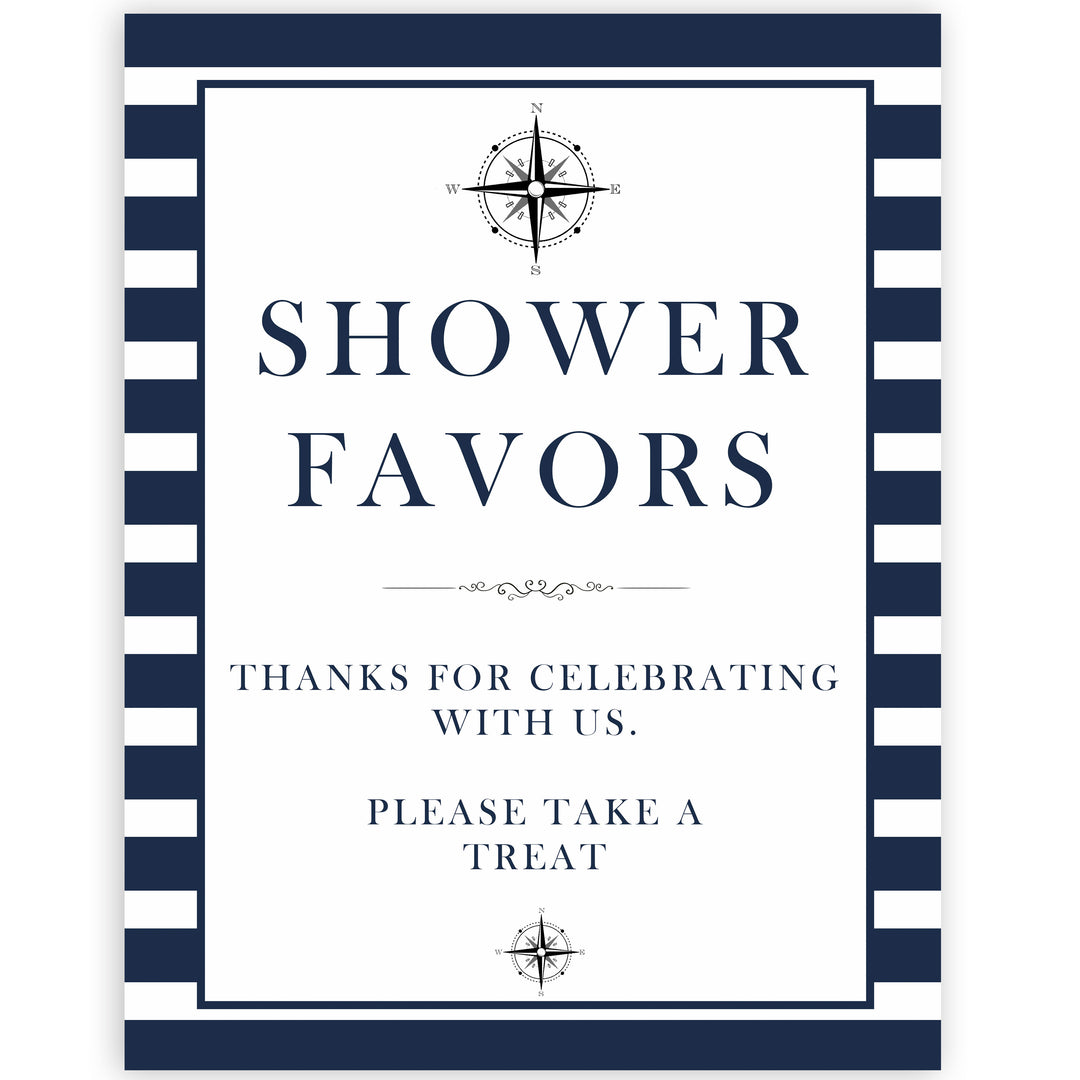 nautical baby shower signs, favors baby shower signs, printable baby shower signs, ahoy its a boy signs, fun baby signs