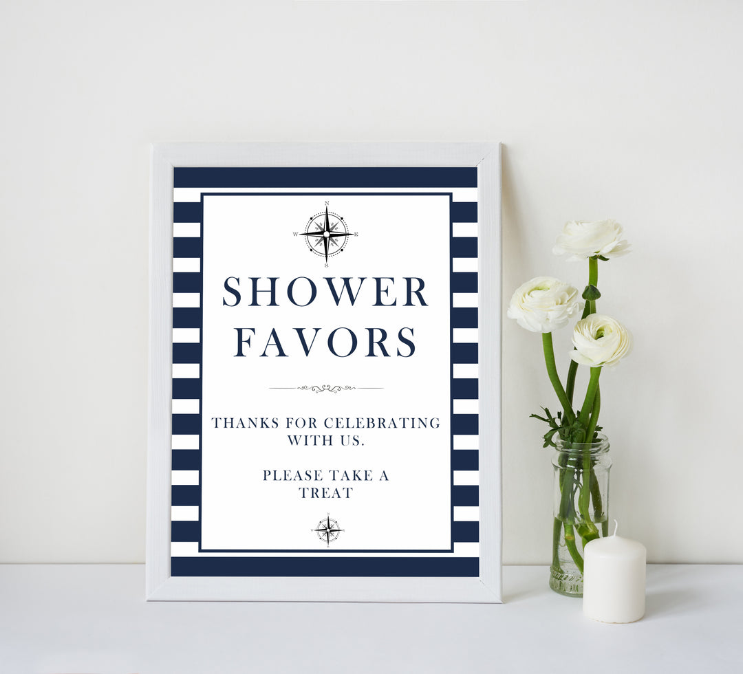 nautical baby shower signs, favors baby shower signs, printable baby shower signs, ahoy its a boy signs, fun baby signs