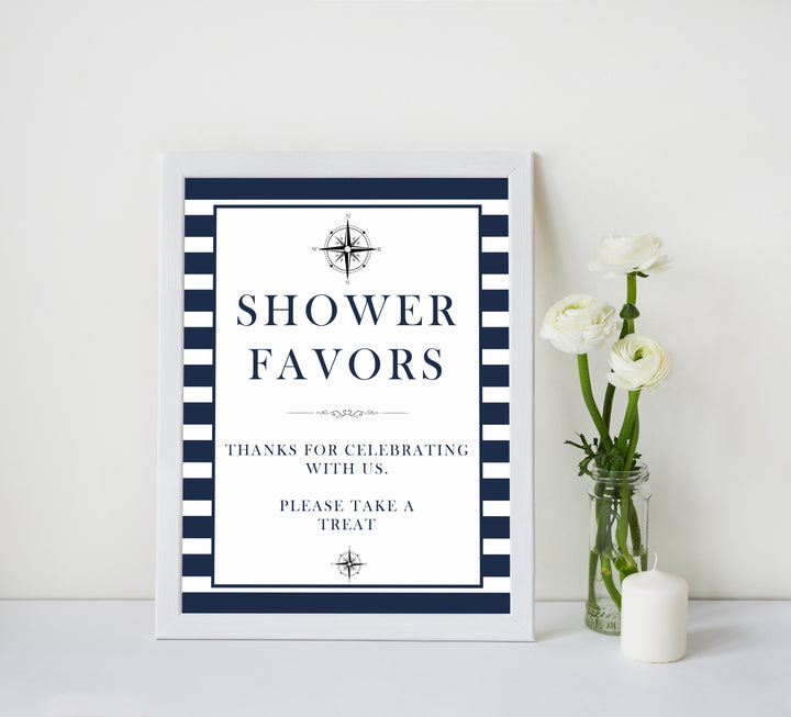 nautical baby shower signs, favors baby shower signs, printable baby shower signs, ahoy its a boy signs, fun baby signs