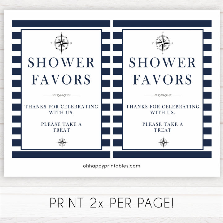 nautical baby shower signs, favors baby shower signs, printable baby shower signs, ahoy its a boy signs, fun baby signs