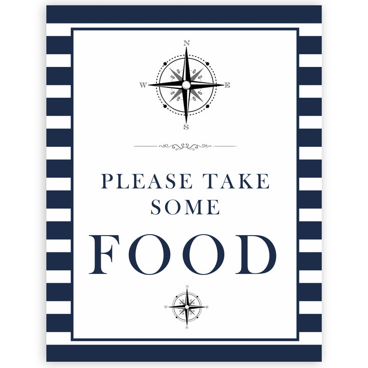 nautical food baby sign, printable baby signs, baby shower signs, food signs, ahoy its a boy sign, fun baby shower signs