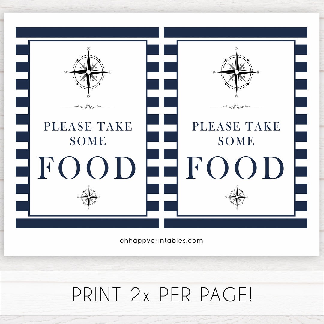 nautical food baby sign, printable baby signs, baby shower signs, food signs, ahoy its a boy sign, fun baby shower signs