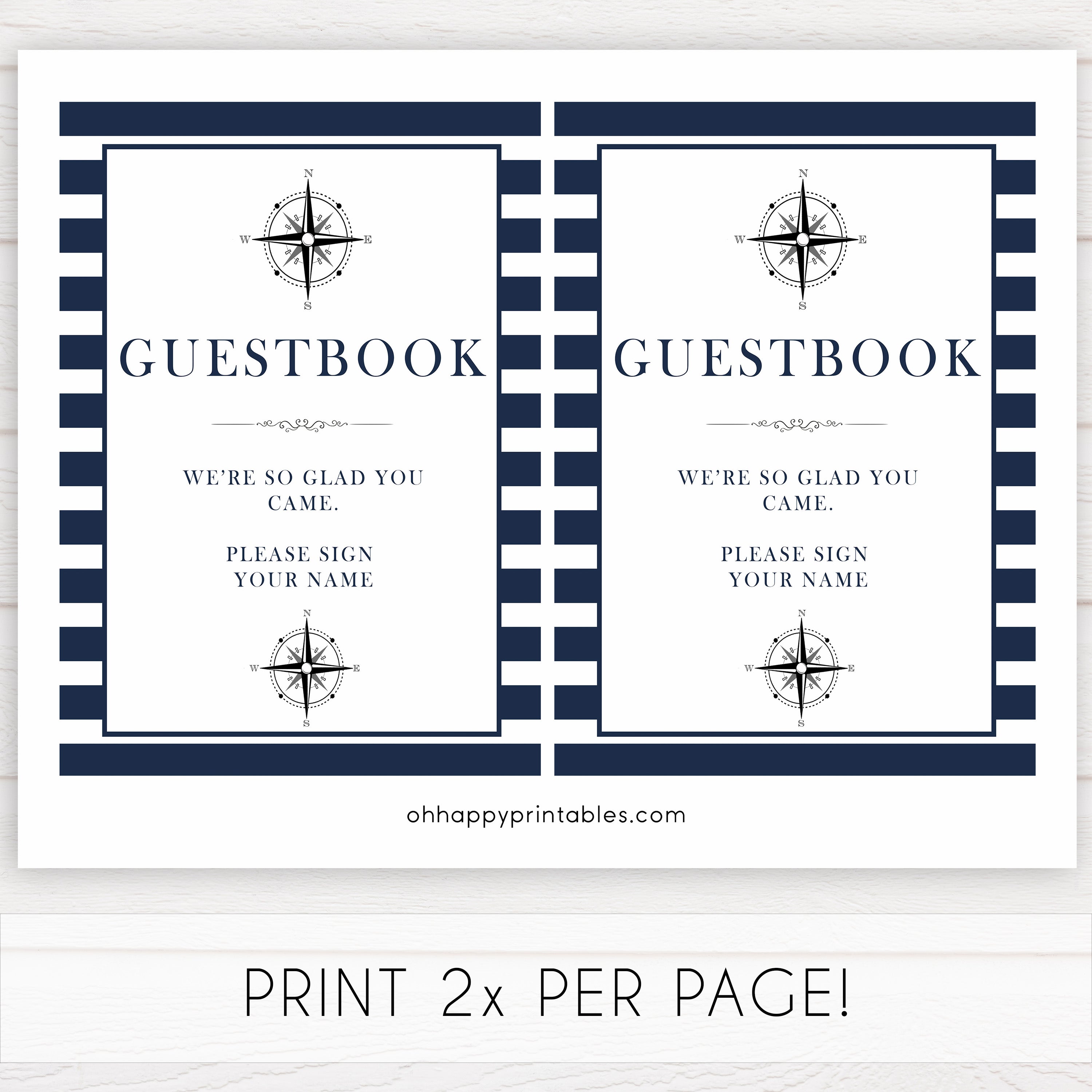 nautical guestbook baby sign, printable baby signs, guestbook baby signs, printable baby shower games, fun baby signs, ahoy its a boy sign