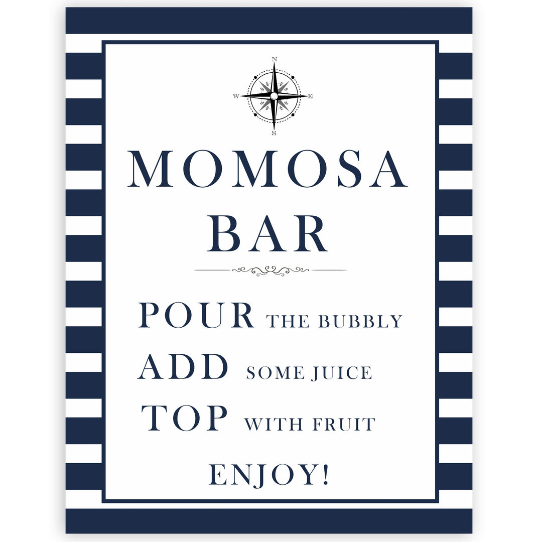 momosa baby sign, mumosa sign, nautical baby shower, nautical baby signs, fun baby signs, nautical baby decor, printable baby decor, ahoy its a boy