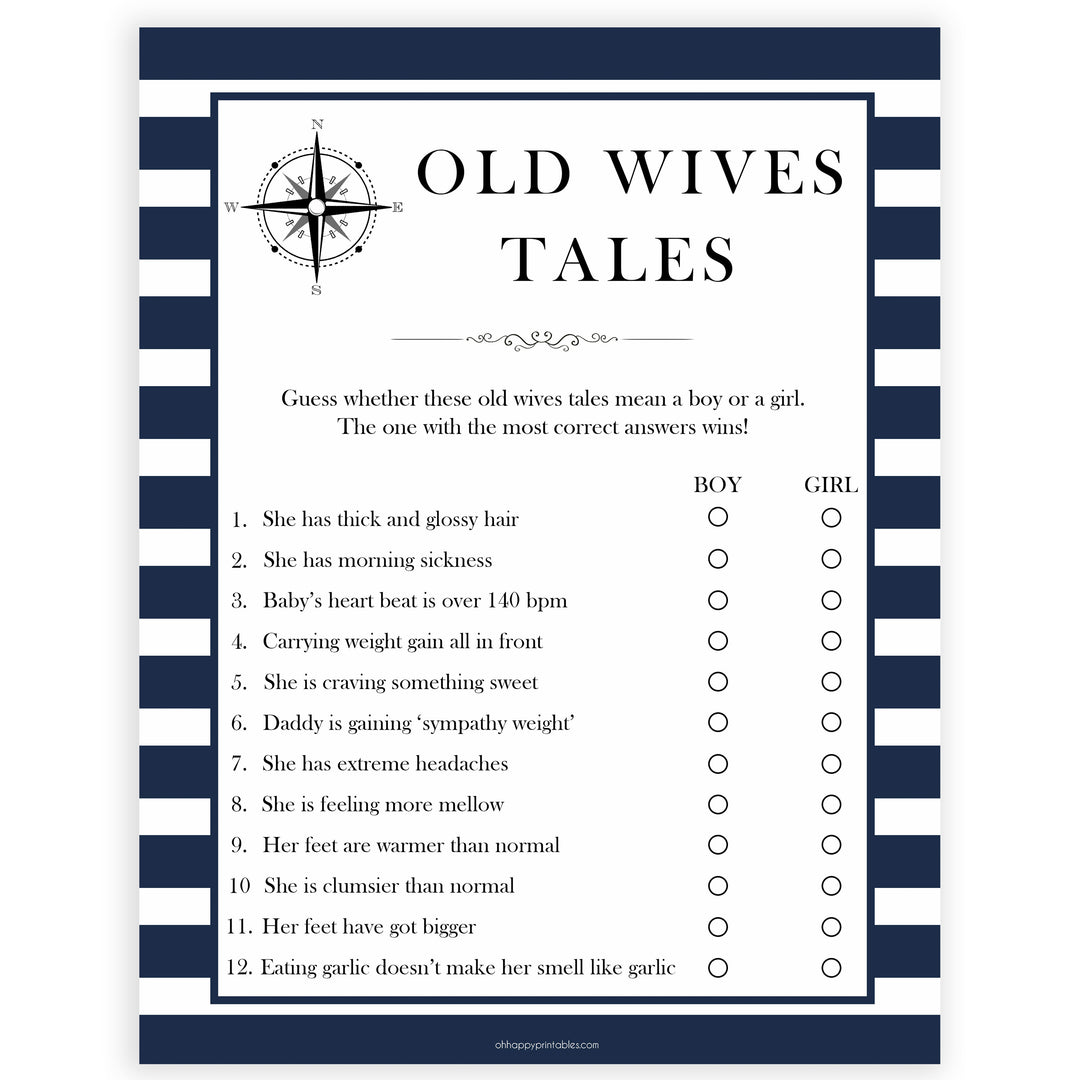 old wives tales game, old wives tales baby, Printable baby shower games, nautical baby shower games, nautical baby games, fun baby shower games, top baby shower ideas
