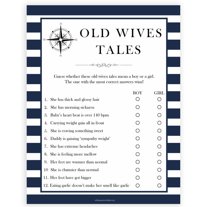 old wives tales game, old wives tales baby, Printable baby shower games, nautical baby shower games, nautical baby games, fun baby shower games, top baby shower ideas