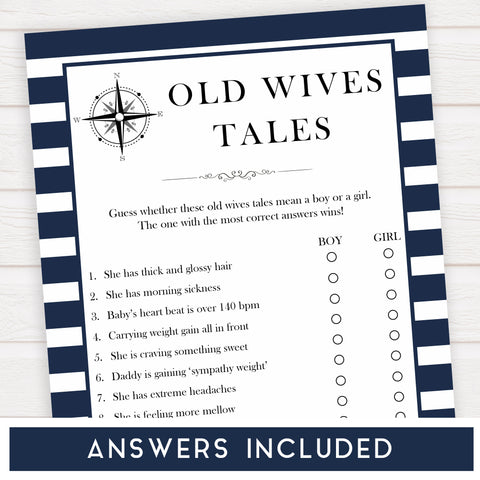 old wives tales game, old wives tales baby, Printable baby shower games, nautical baby shower games, nautical baby games, fun baby shower games, top baby shower ideas
