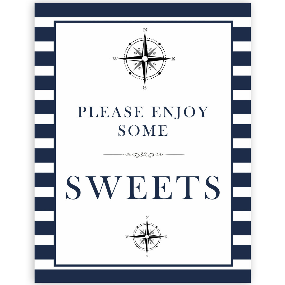 nautical sweets baby signs, sweets sign, nautical baby signs, nautical baby shower, nautical baby decor, sweets sign, printable baby signs
