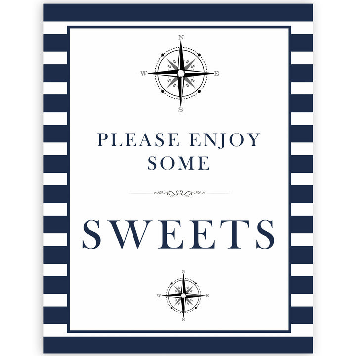 nautical sweets baby signs, sweets sign, nautical baby signs, nautical baby shower, nautical baby decor, sweets sign, printable baby signs