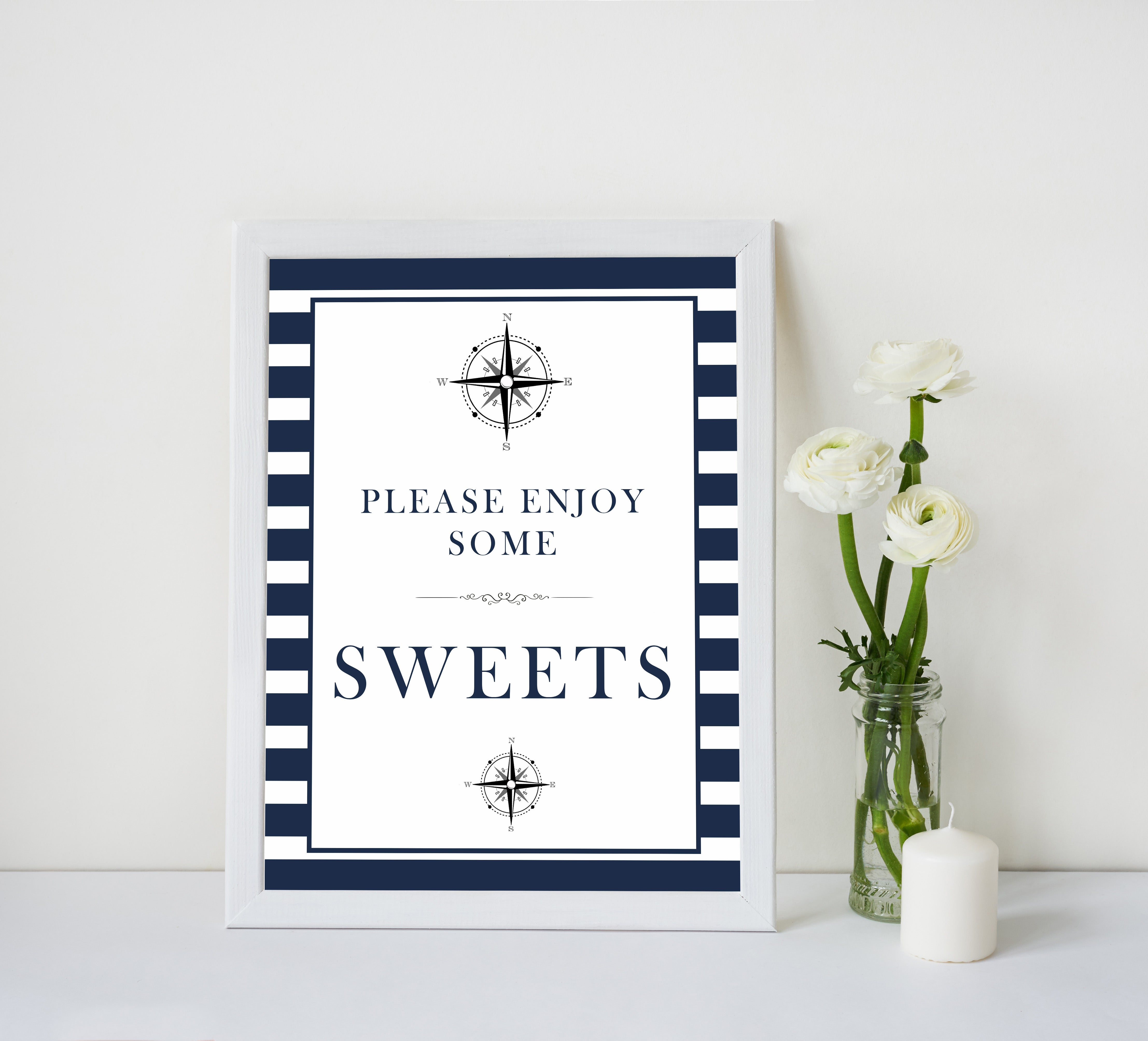 nautical sweets baby signs, sweets sign, nautical baby signs, nautical baby shower, nautical baby decor, sweets sign, printable baby signs