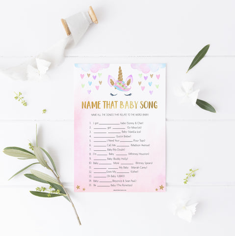 name that baby song game, Printable baby shower games, unicorn baby games, baby shower games, fun baby shower ideas, top baby shower ideas, unicorn baby shower, baby shower games, fun unicorn baby shower ideas