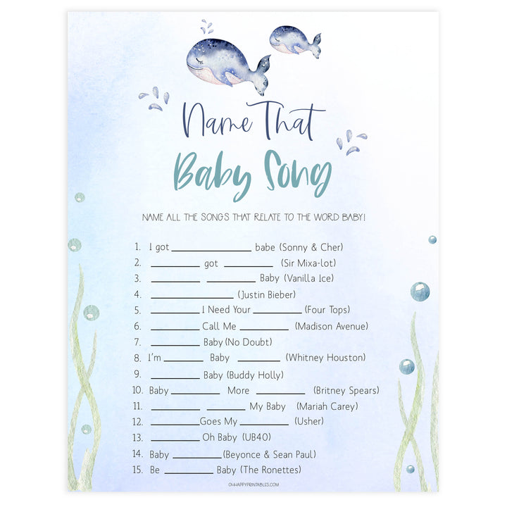 name that baby song game,  Printable baby shower games, whale baby games, baby shower games, fun baby shower ideas, top baby shower ideas, whale baby shower, baby shower games, fun whale baby shower ideas