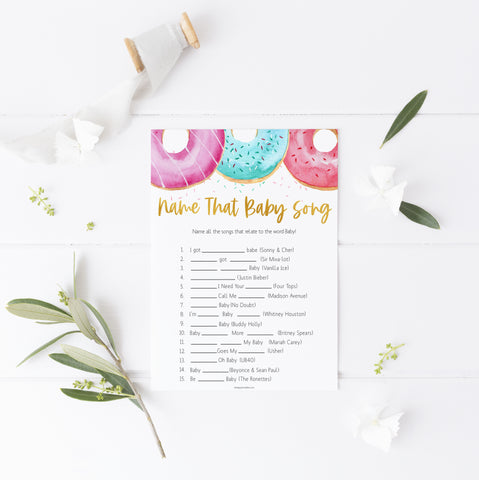 name that baby song game, Printable baby shower games, donut baby games, baby shower games, fun baby shower ideas, top baby shower ideas, donut sprinkles baby shower, baby shower games, fun donut baby shower ideas