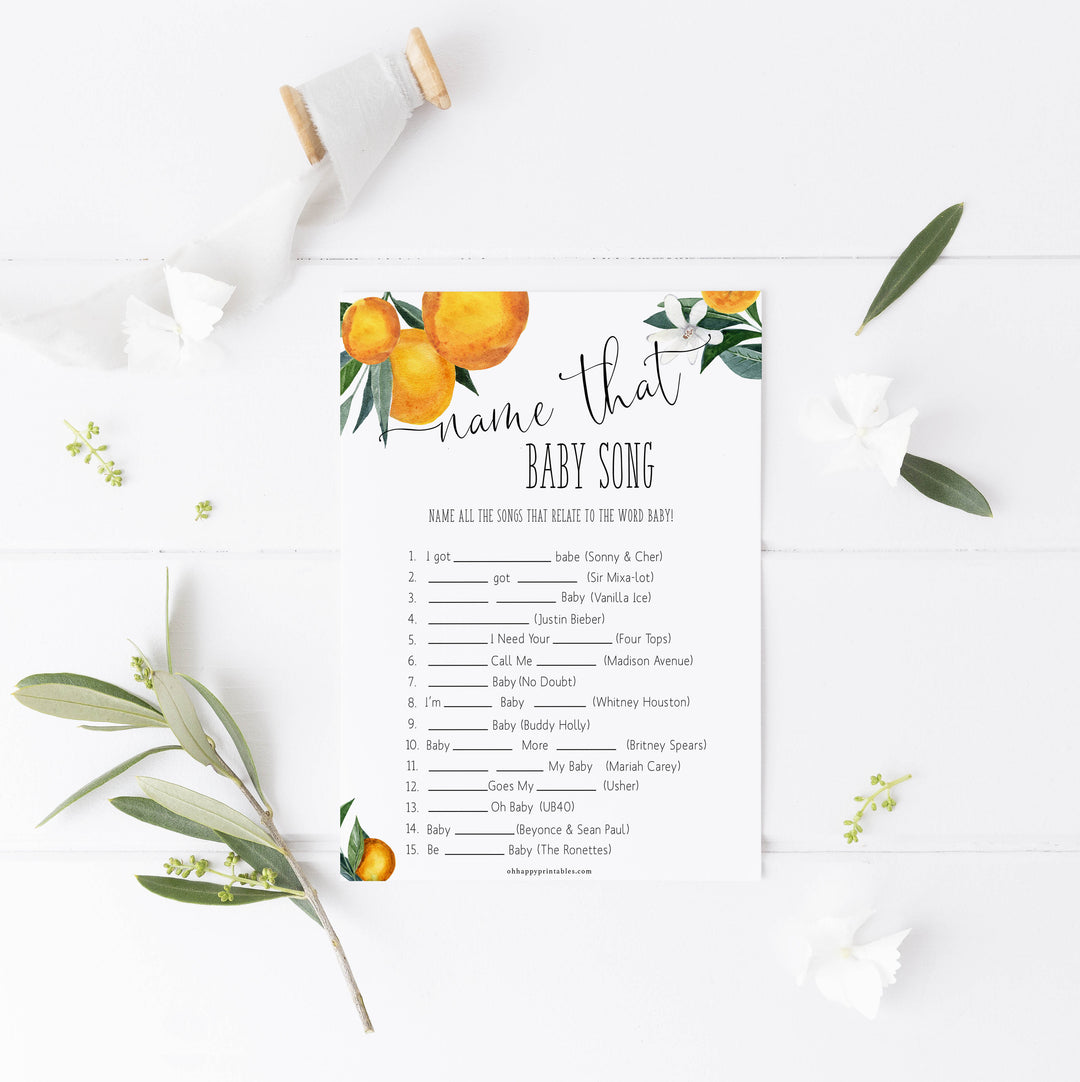 name that baby song game, Printable baby shower games, little cutie baby games, baby shower games, fun baby shower ideas, top baby shower ideas, little cutie baby shower, baby shower games, fun little cutie baby shower ideas, citrus baby shower games, citrus baby shower, orange baby shower