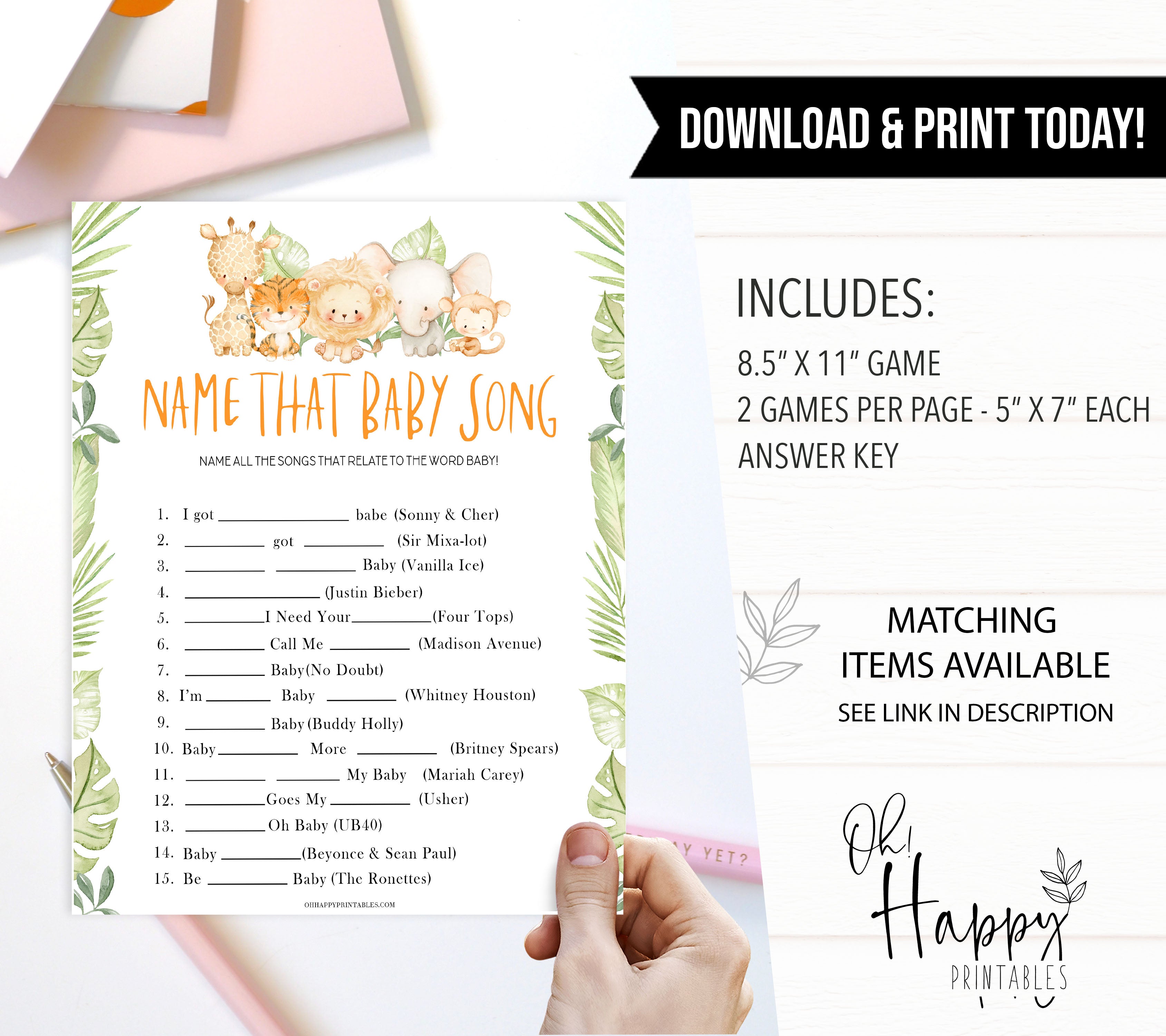name that baby song game, Printable baby shower games, safari animals baby games, baby shower games, fun baby shower ideas, top baby shower ideas, safari animals baby shower, baby shower games, fun baby shower ideas