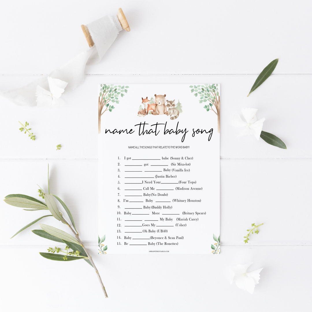 name that baby song game, Printable baby shower games, woodland animals baby games, baby shower games, fun baby shower ideas, top baby shower ideas, woodland baby shower, baby shower games, fun woodland animals baby shower ideas