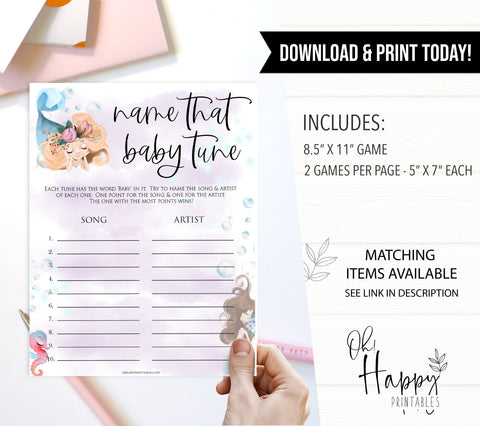 name that baby tune game, Printable baby shower games, little mermaid baby games, baby shower games, fun baby shower ideas, top baby shower ideas, little mermaid baby shower, baby shower games, pink hearts baby shower ideas