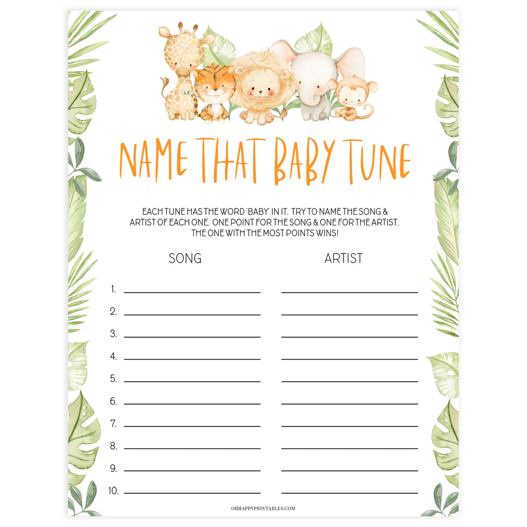 name that baby tune game, Printable baby shower games, safari animals baby games, baby shower games, fun baby shower ideas, top baby shower ideas, safari animals baby shower, baby shower games, fun baby shower ideas
