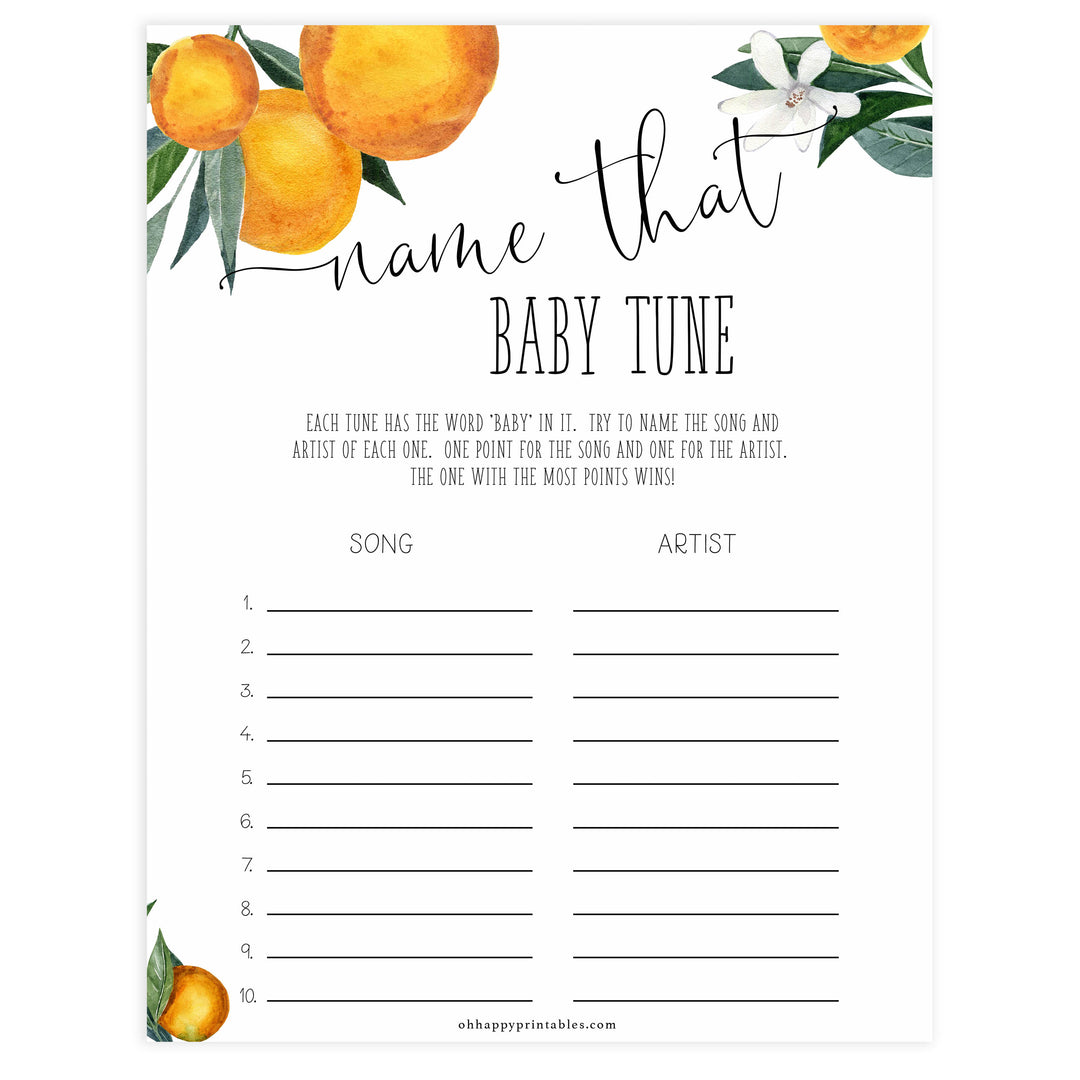 name that baby tune game, Printable baby shower games, little cutie baby games, baby shower games, fun baby shower ideas, top baby shower ideas, little cutie baby shower, baby shower games, fun little cutie baby shower ideas, citrus baby shower games, citrus baby shower, orange baby shower
