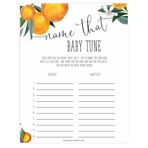 name that baby tune game, Printable baby shower games, little cutie baby games, baby shower games, fun baby shower ideas, top baby shower ideas, little cutie baby shower, baby shower games, fun little cutie baby shower ideas, citrus baby shower games, citrus baby shower, orange baby shower