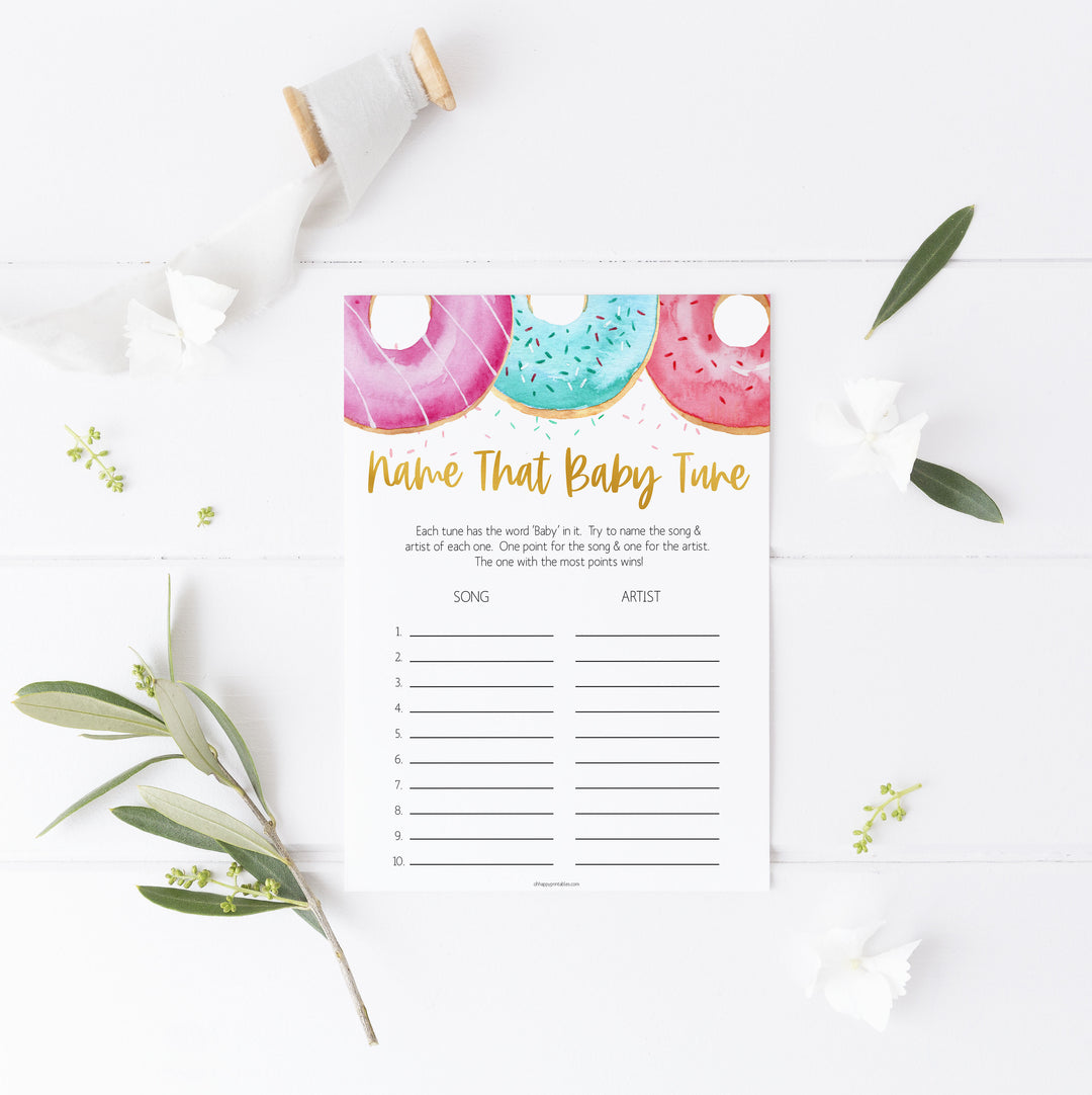 name that baby tune game, Printable baby shower games, donut baby games, baby shower games, fun baby shower ideas, top baby shower ideas, donut sprinkles baby shower, baby shower games, fun donut baby shower ideas